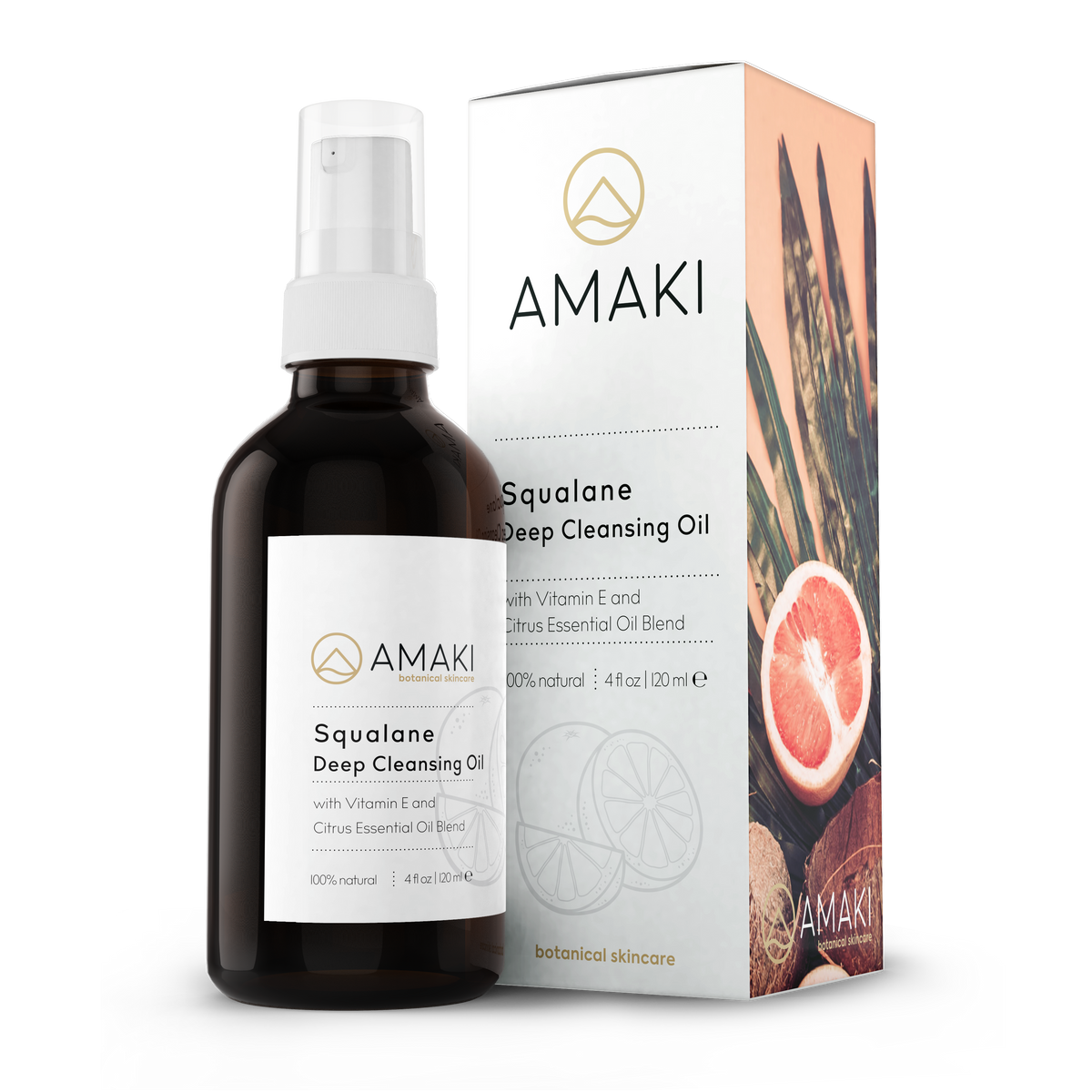 Amaki Deep Cleansing Oil &amp; Makeup Remover with Squalane (Citrus Blend)
